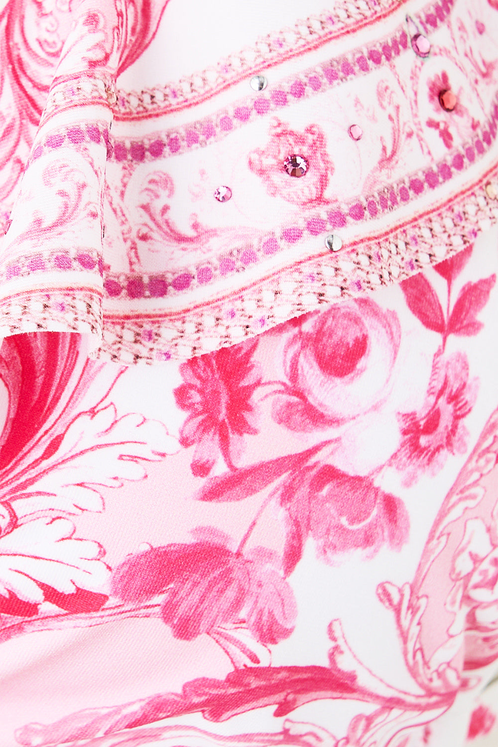 TIE FRONT TRI BIKINI TOP WITH FRILL NECK LIVIN LA VIDA ROSA