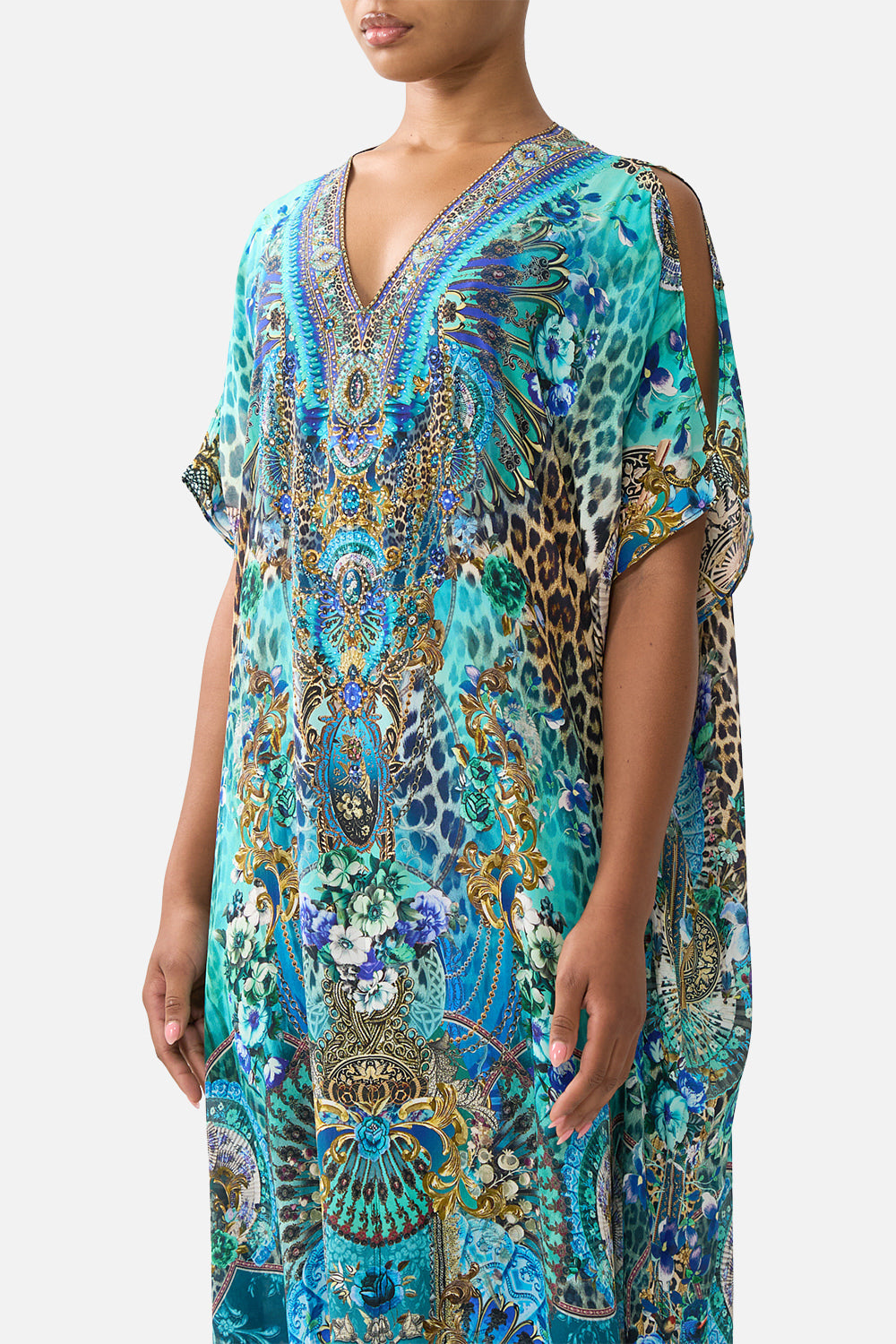 SLIM FIT KAFTAN WITH SPLIT FLAMENCO EUPHORIA
