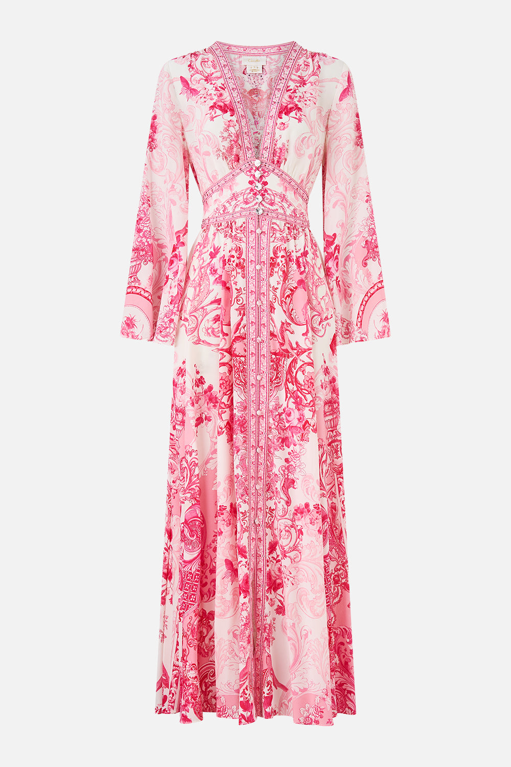 KIMONO SLEEVE DRESS WITH SHIRRING DETAIL LIVIN LA VIDA ROSA