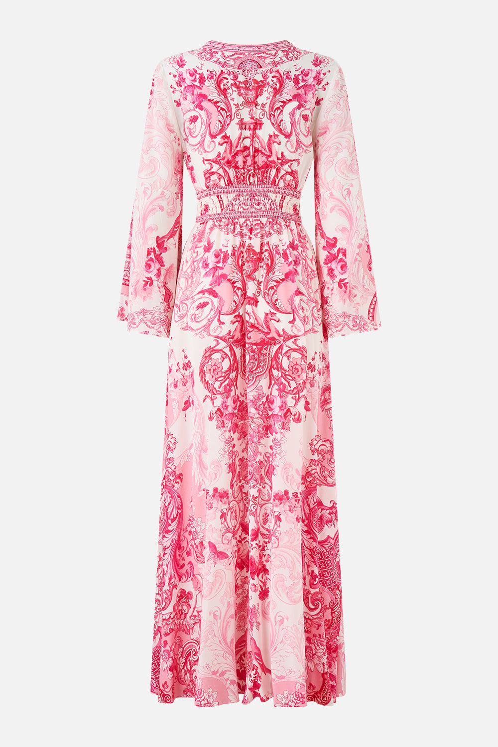 KIMONO SLEEVE DRESS WITH SHIRRING DETAIL LIVIN LA VIDA ROSA