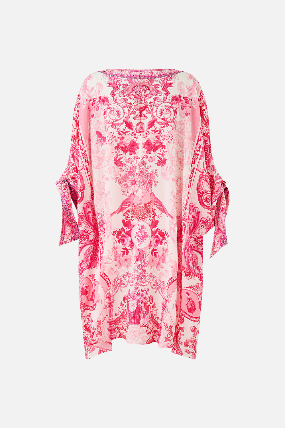 TIE SLEEVE SHORT V NECK KAFTAN LIVIN LA VIDA ROSA