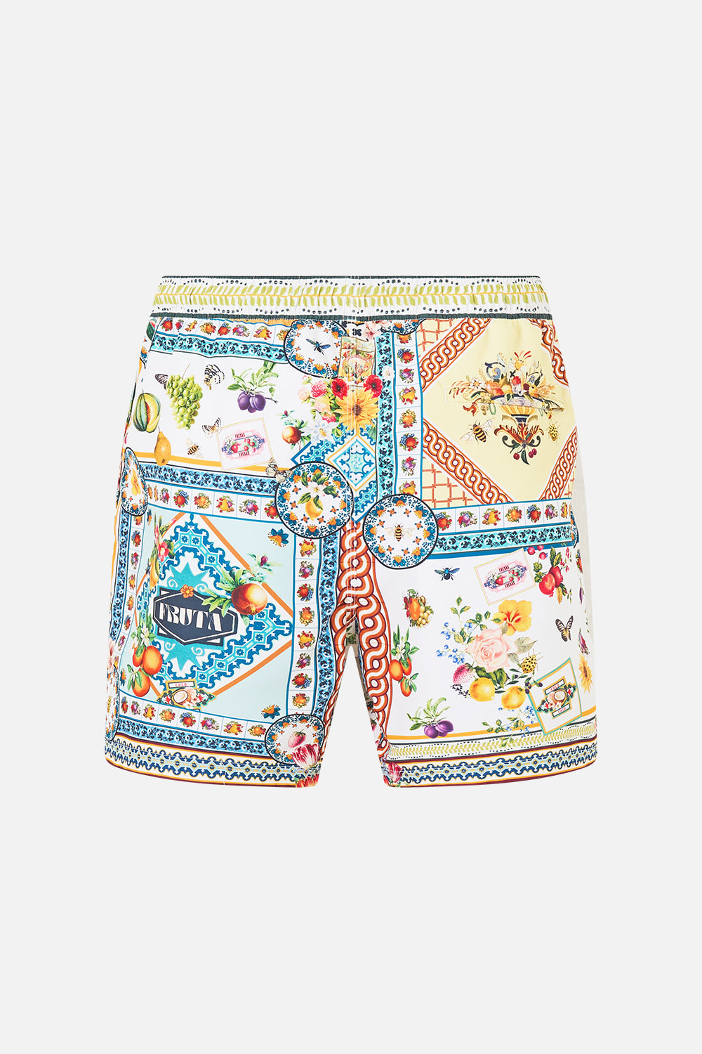 The CAMILLA MID LENGTH BOARDSHORT WITH ELASTIC WAIST VIVA VALENCIA