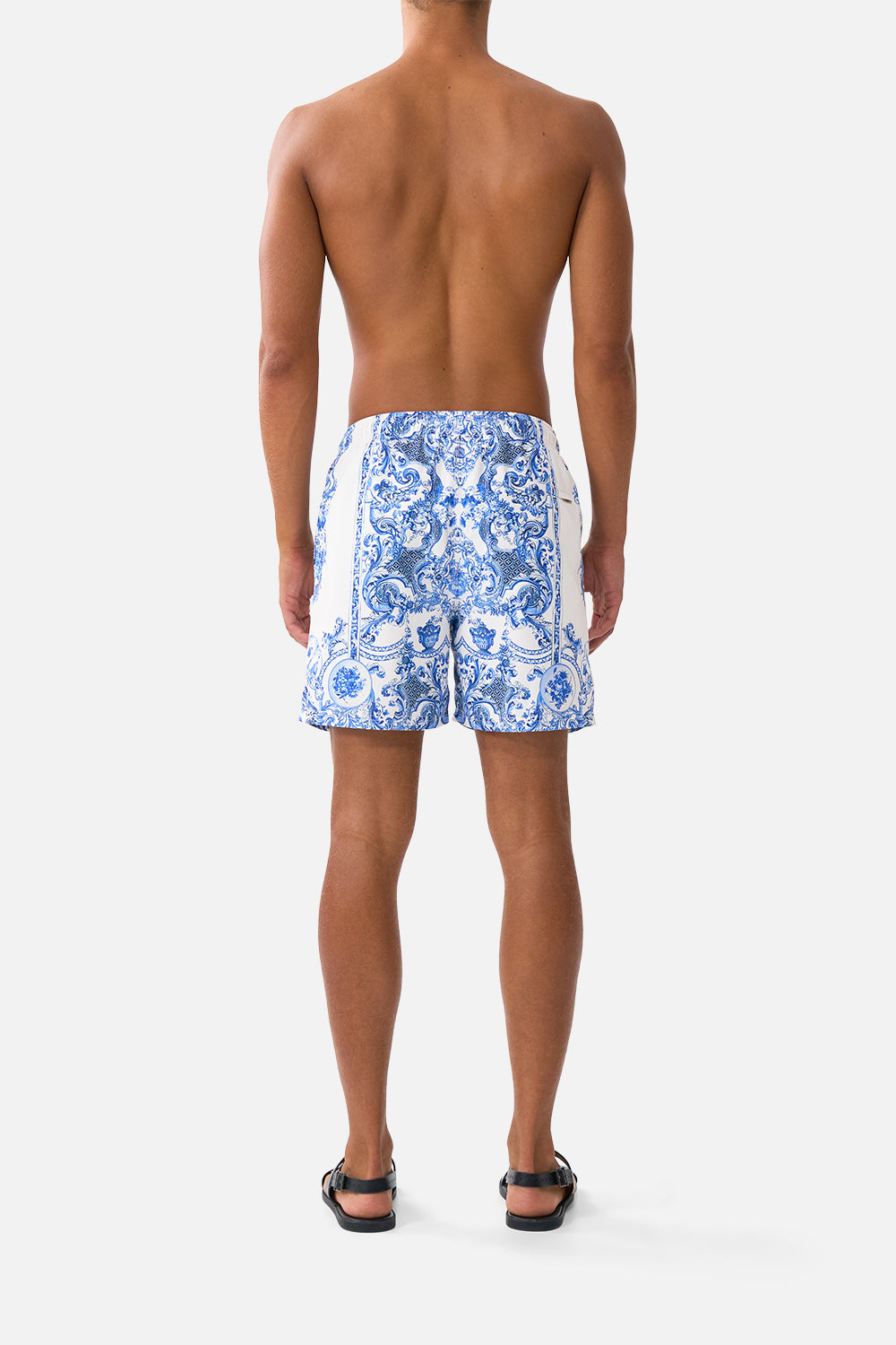 The CAMILLA MID LENGTH BOARDSHORT WITH ELASTIC WAIST CERAMIC PANORAMIC