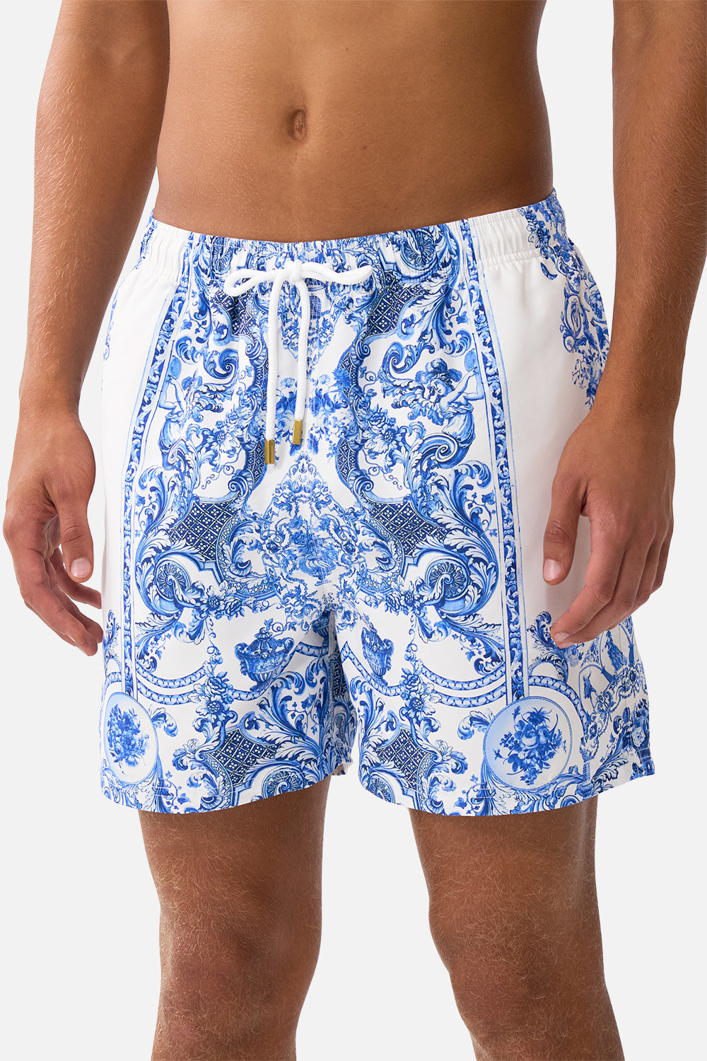 The CAMILLA MID LENGTH BOARDSHORT WITH ELASTIC WAIST CERAMIC PANORAMIC