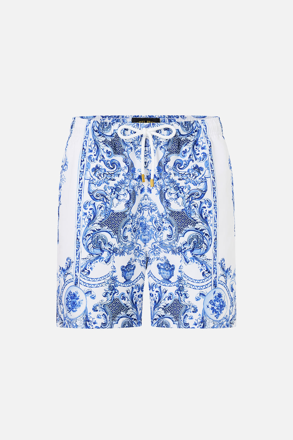 The CAMILLA MID LENGTH BOARDSHORT WITH ELASTIC WAIST CERAMIC PANORAMIC