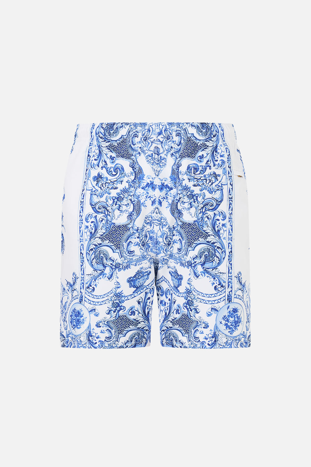 The CAMILLA MID LENGTH BOARDSHORT WITH ELASTIC WAIST CERAMIC PANORAMIC