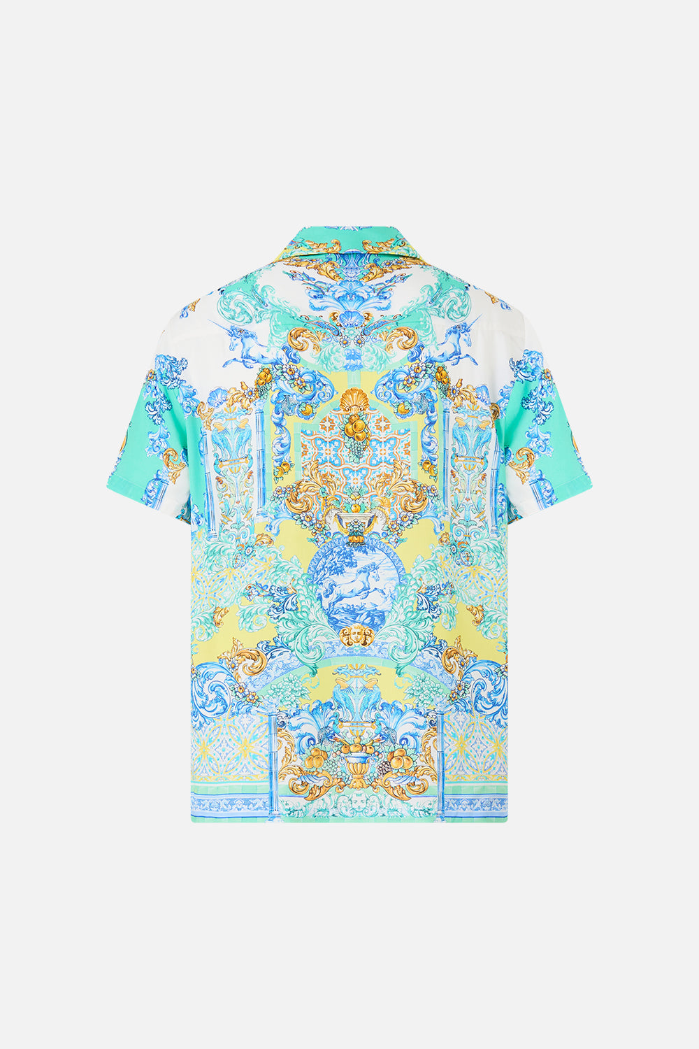 SHORT SLEEVE CAMP COLLARED SHIRT DIAL UP THE TILES