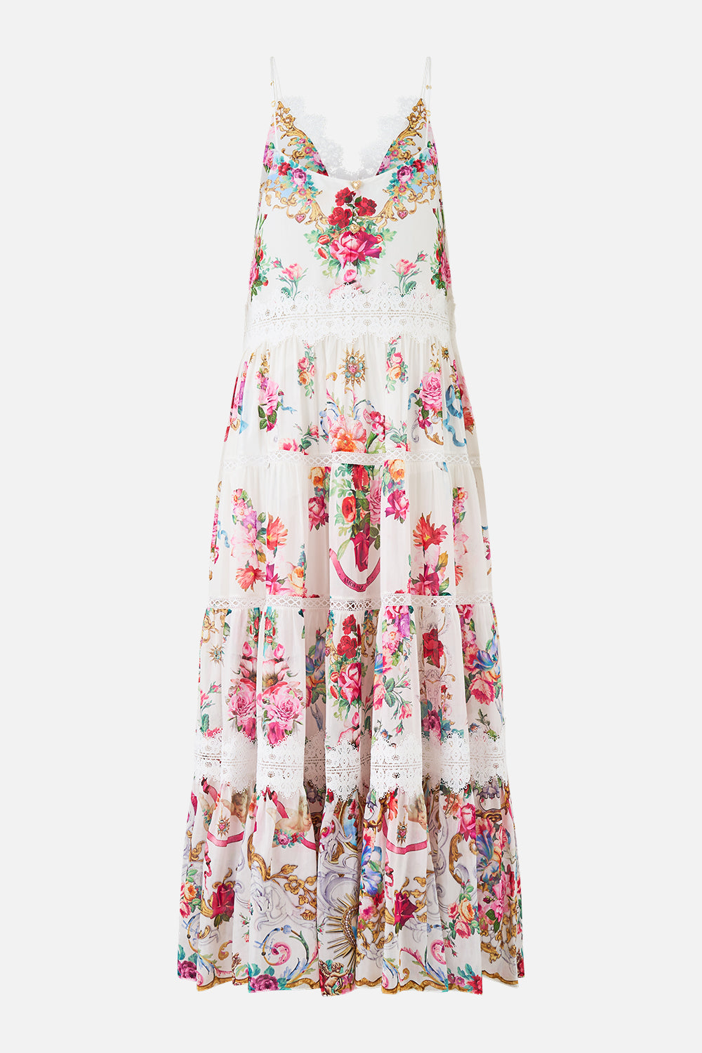 The CAMILLA TRAPEZE TIERED DRESS TORERO LIBERTINE