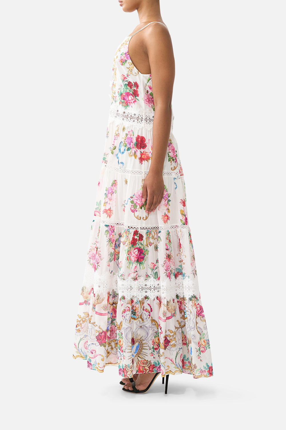 The CAMILLA TRAPEZE TIERED DRESS TORERO LIBERTINE
