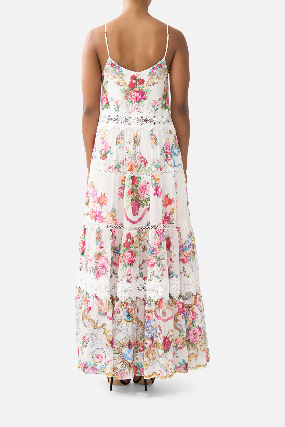 The CAMILLA TRAPEZE TIERED DRESS TORERO LIBERTINE