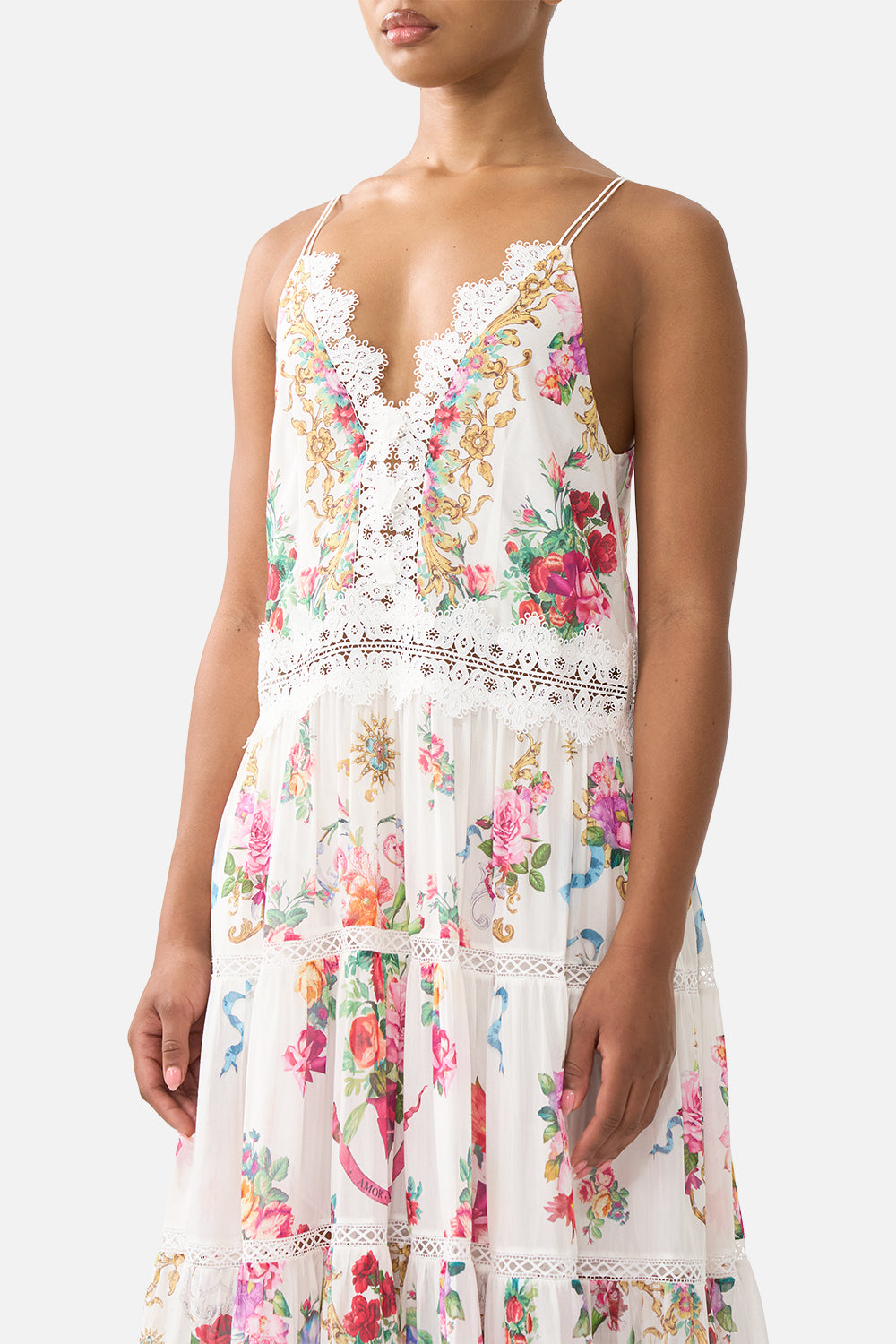 The CAMILLA TRAPEZE TIERED DRESS TORERO LIBERTINE