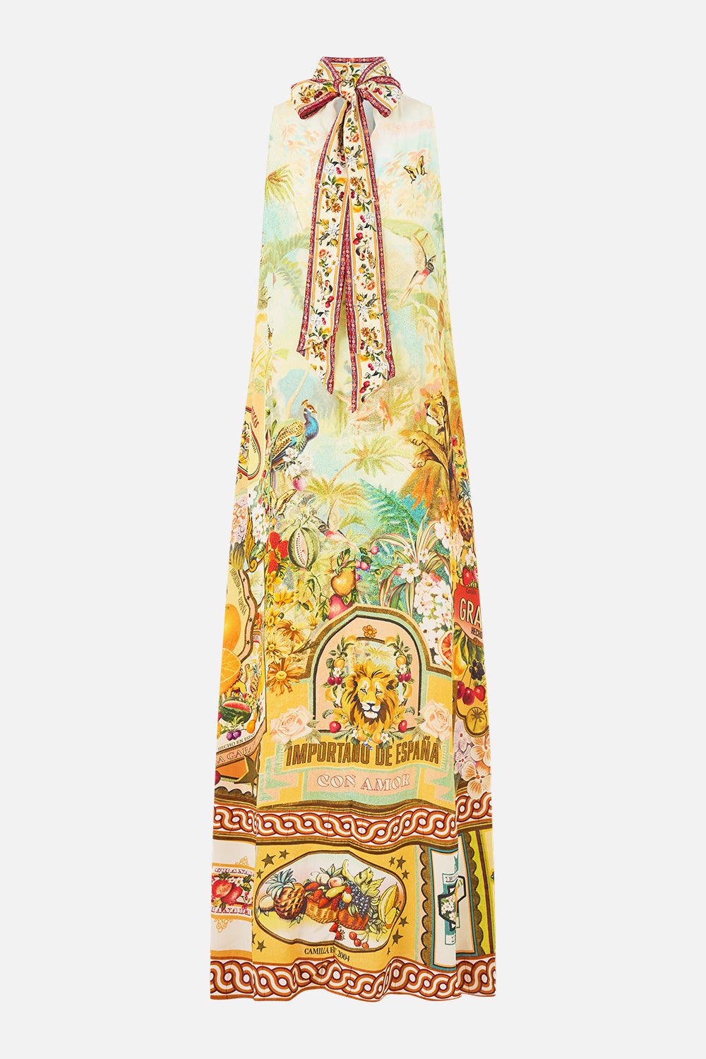 The CAMILLA HIGH NECK DRESS WITH BACK NECK TIE VA VA VINTAGE