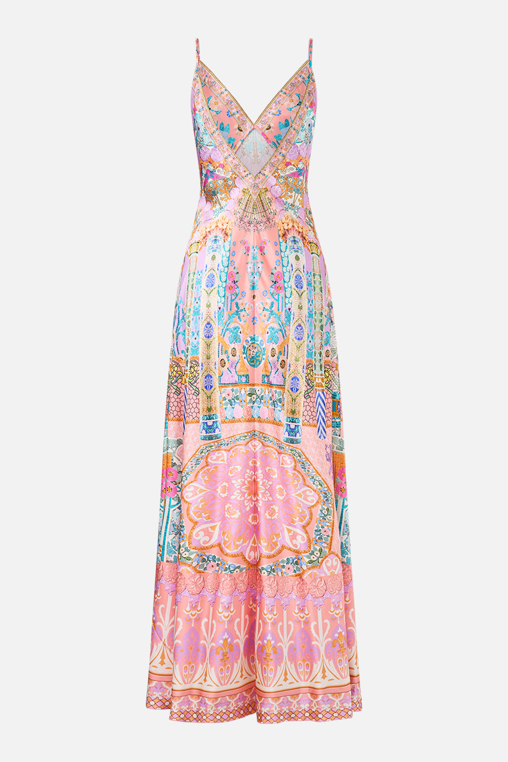 The CAMILLA V NECK FULL LENGTH BIAS SLIP DRESS HOWDY GAUDI