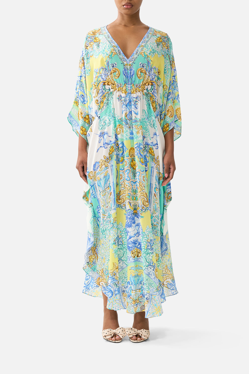 GATHERED WAIST KAFTAN DIAL UP THE TILES