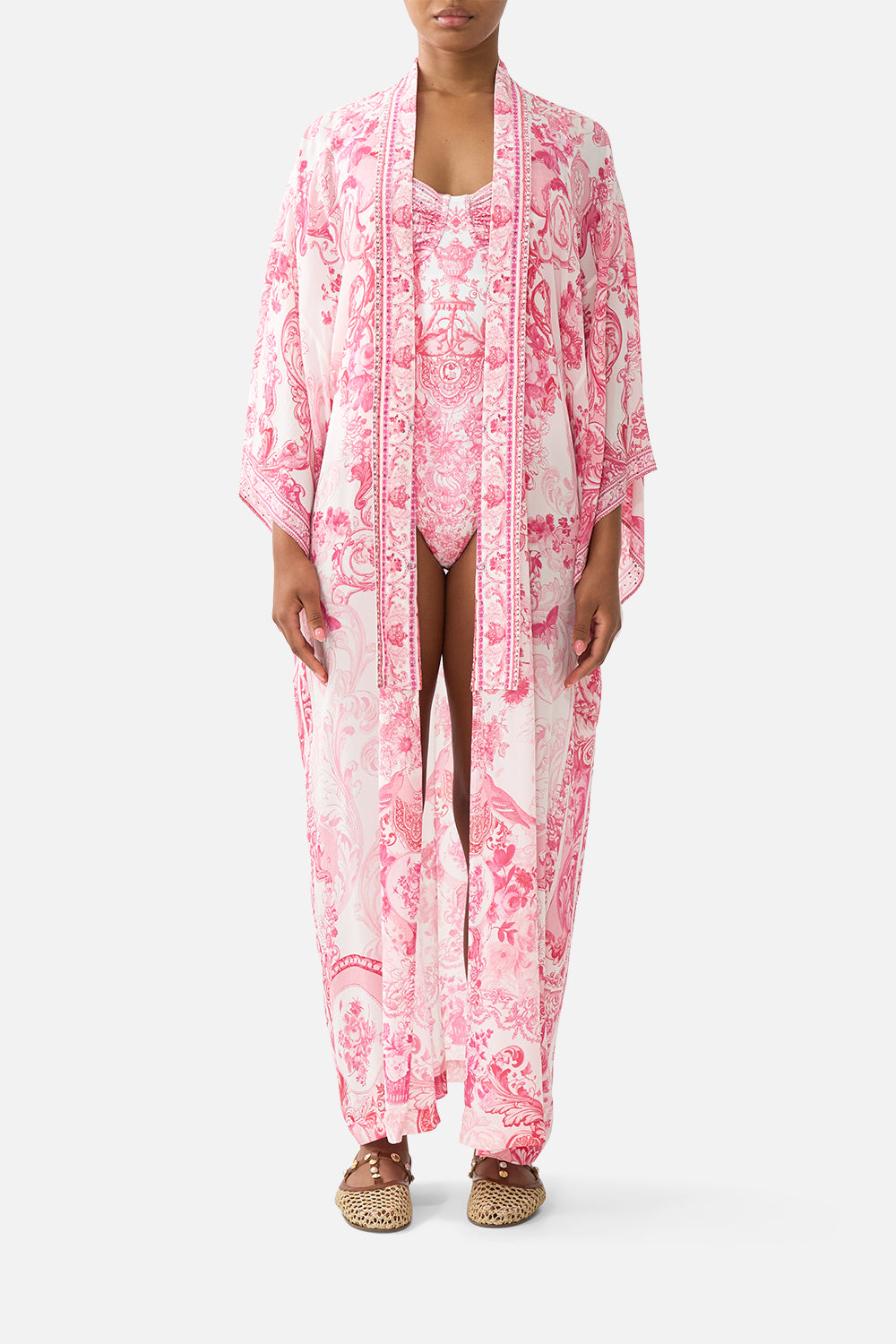 The CAMILLA KIMONO LAYER WITH COLLAR LIVIN LA VIDA ROSALIVIN LA VIDA ROSA