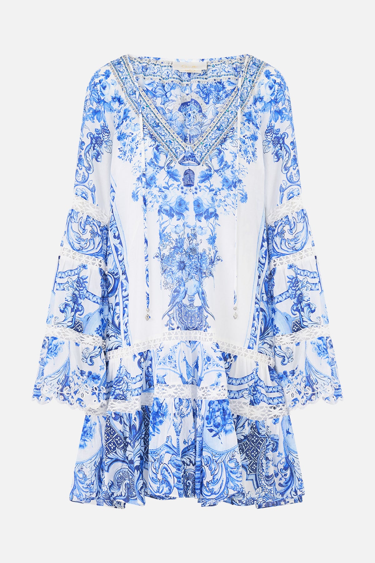 A-LINE GATHERED PANEL DRESS CERAMIC PANORAMIC