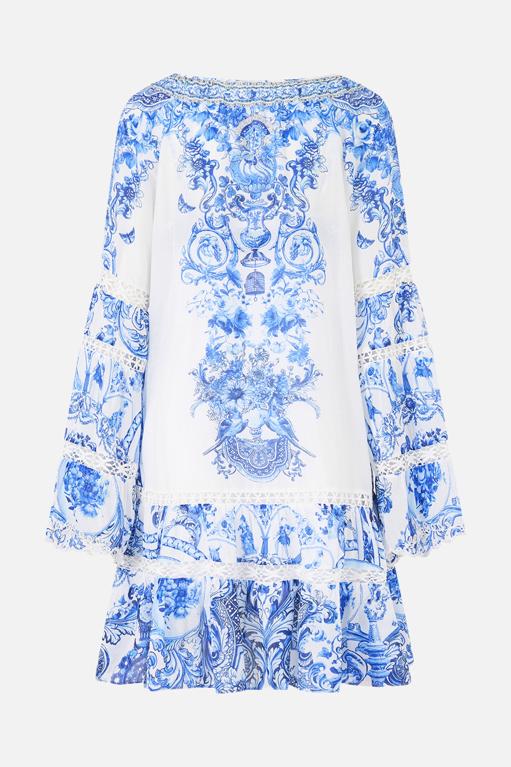 A-LINE GATHERED PANEL DRESS CERAMIC PANORAMIC