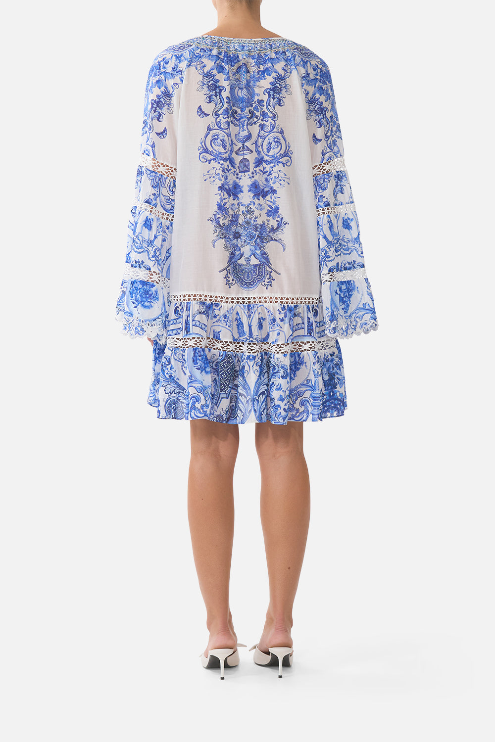 A-LINE GATHERED PANEL DRESS CERAMIC PANORAMIC