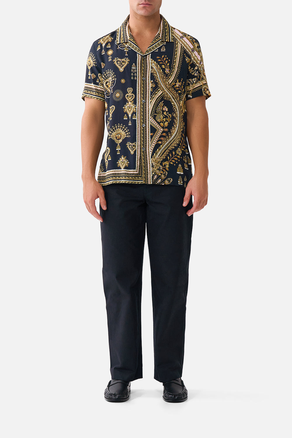 SHORT SLEEVE CAMP COLLARED SHIRT TAURUS RISING