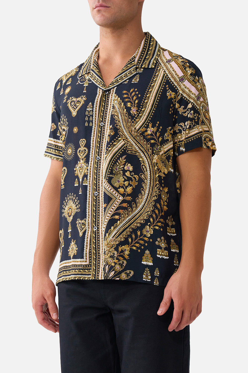 SHORT SLEEVE CAMP COLLARED SHIRT TAURUS RISING