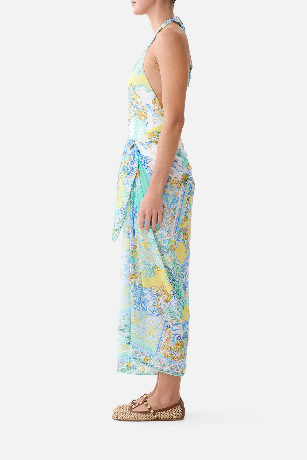 The CAMILLA MULTI WEAR LONG SARONG DIAL UP THE TILES