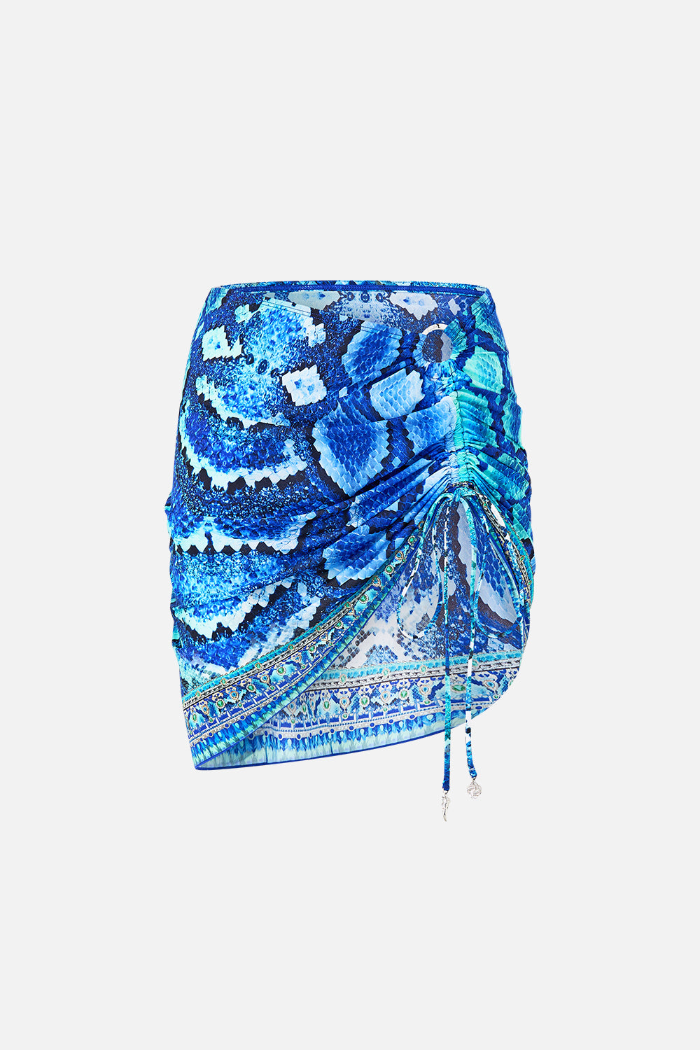 RUCHED SHORT SARONG W RING FRONT TRIM THE SAPPHIRE SERPENT