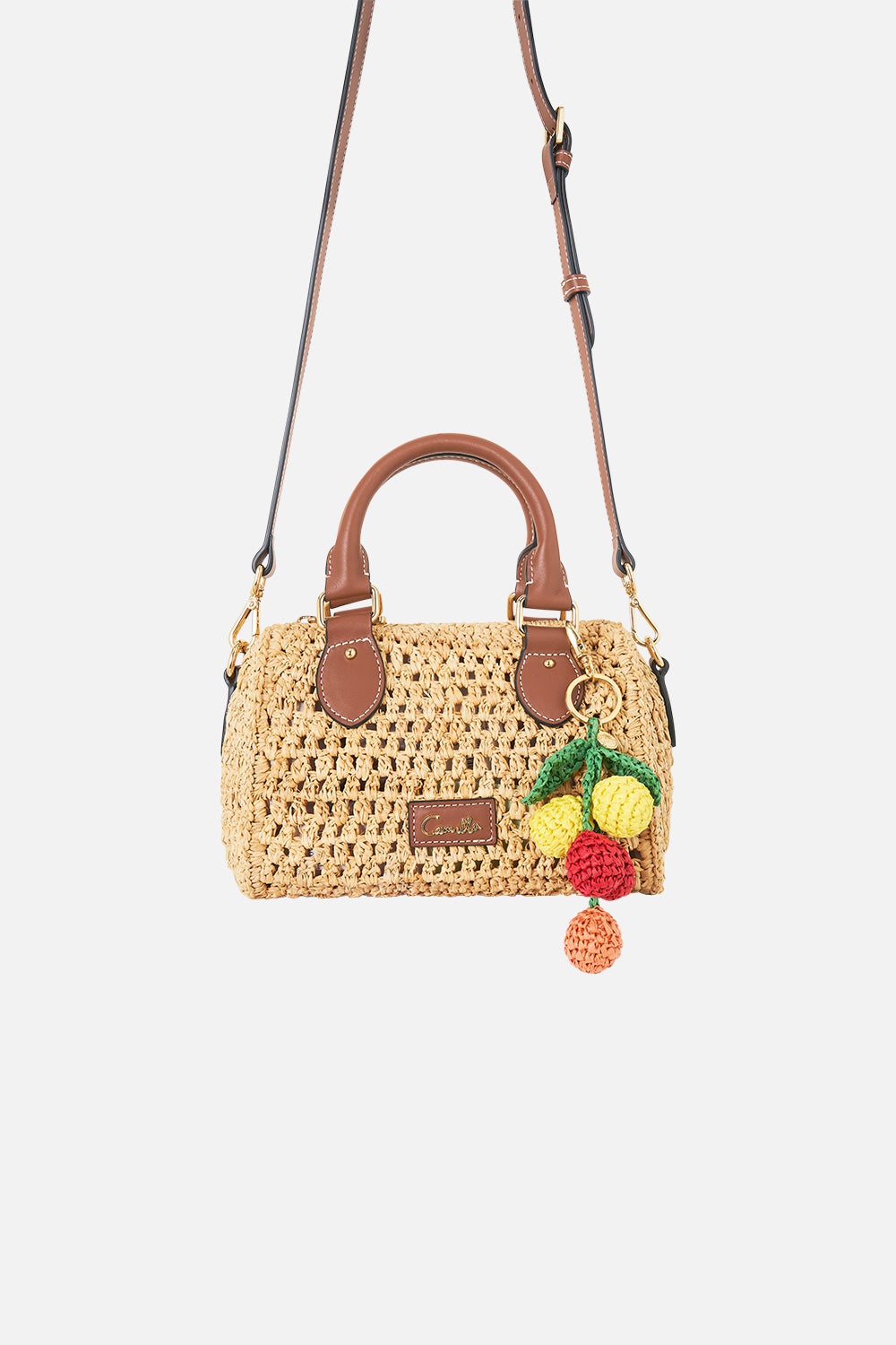 BARREL BAG WITH LEATHER TRIMS VA VA VINTAGE