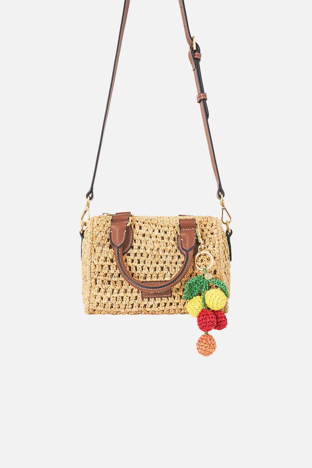 BARREL BAG WITH LEATHER TRIMS VA VA VINTAGE