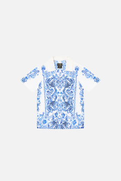 BOYS SHORT SLEEVE CAMP COLLARED SHIRT CERAMIC PANORAMIC