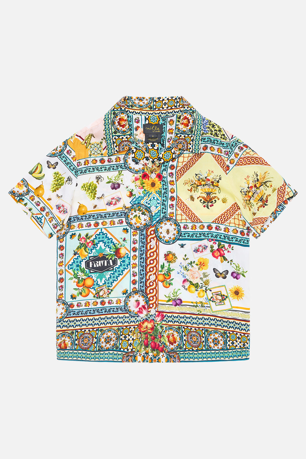 The CAMILLA BOYS SHORT SLEEVE CAMP COLLARED SHIRT MAGIC OF THE MERCADOMAGIC OF THE MERCADO