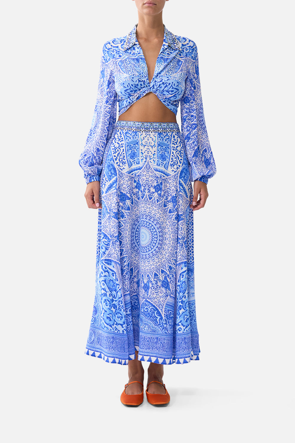 The CAMILLA PANELLED FLARED LONG SKIRT THE BOSPHOROUSTHE BOSPHOROUS