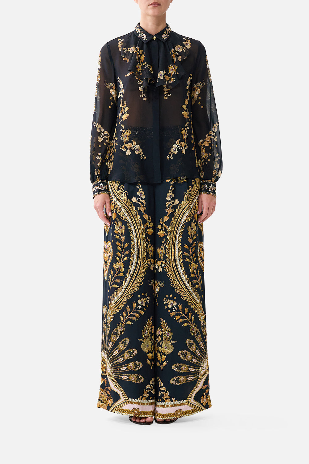 COLLARED SHIRT WITH FRILL NECK DETAIL TAURUS RISING