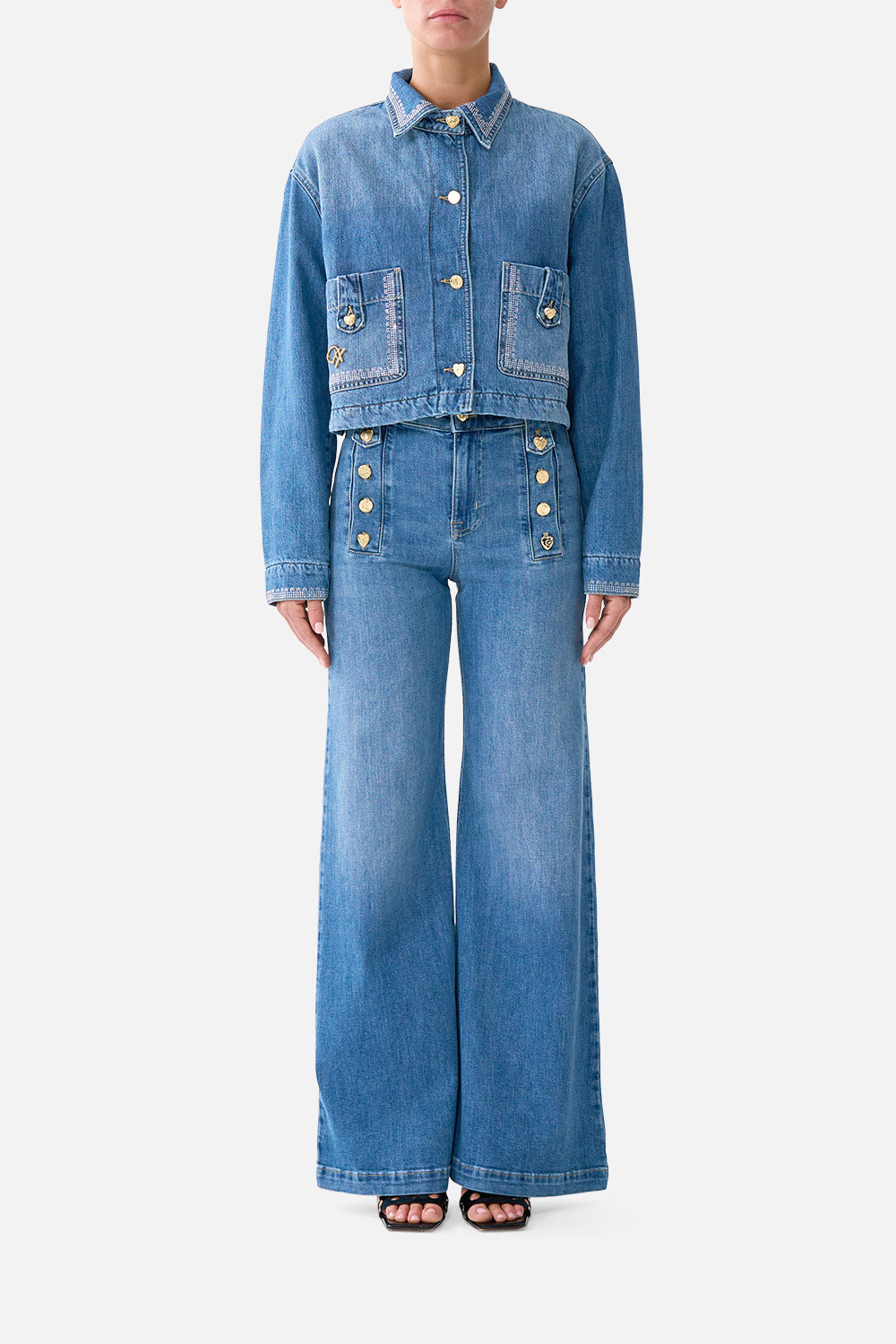 MILLA HUM OF ALHAMBRA CROPPED JACKET DENIM