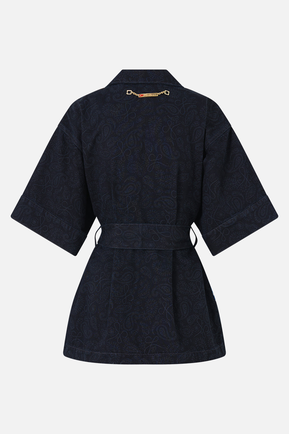 The CAMILLA LALITA AZUL ARISTOCRACY SHORT SLEEVE JACKET DENIM