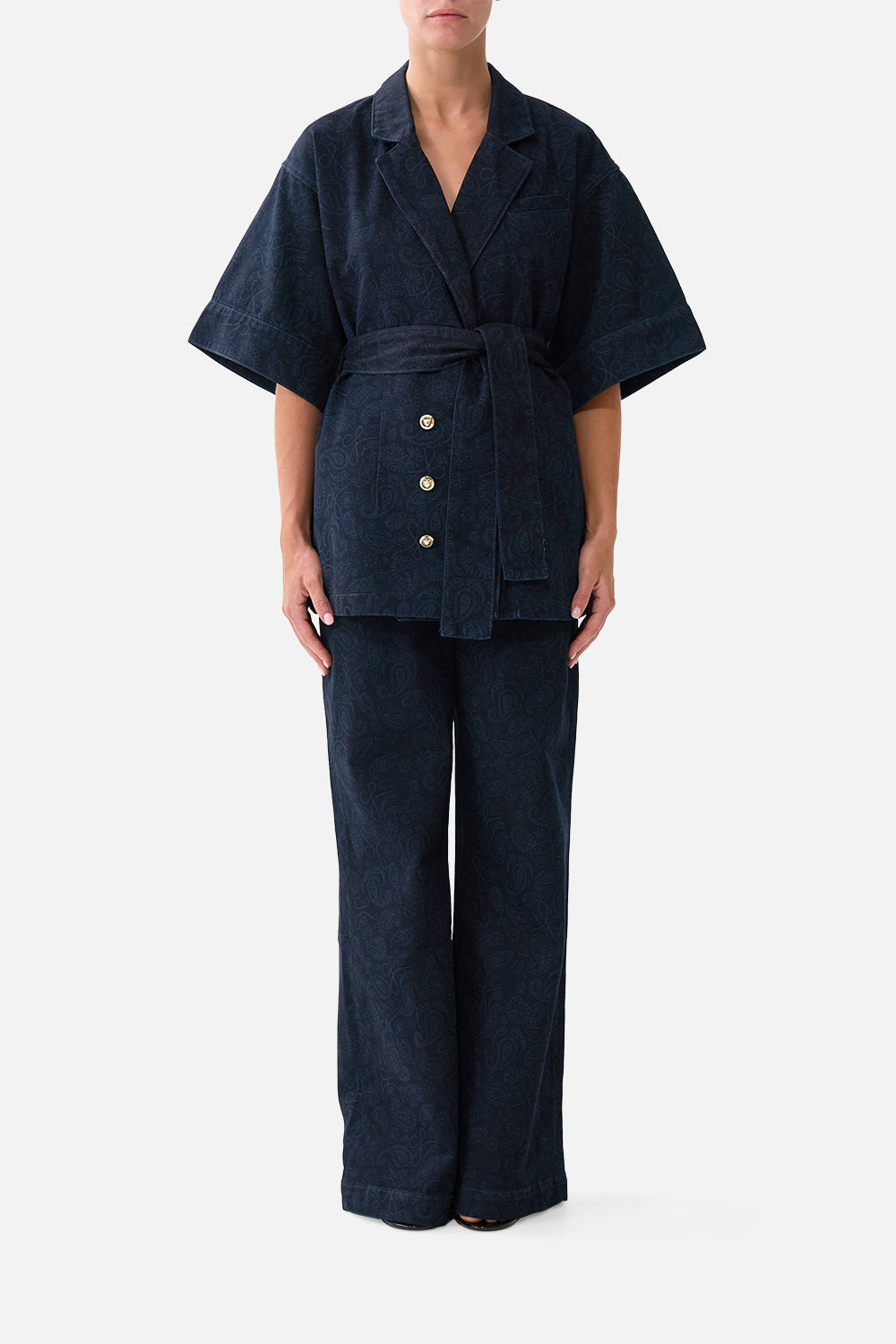 The CAMILLA LALITA AZUL ARISTOCRACY SHORT SLEEVE JACKET DENIMDENIM