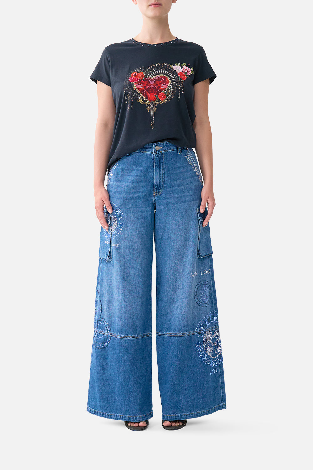 WIDE LEG CARGO JEAN DENIM