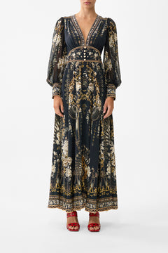 SHAPED WAISTBAND DRESS WITH GATHERED SLEEVES FLAMENCO FOLKLORE