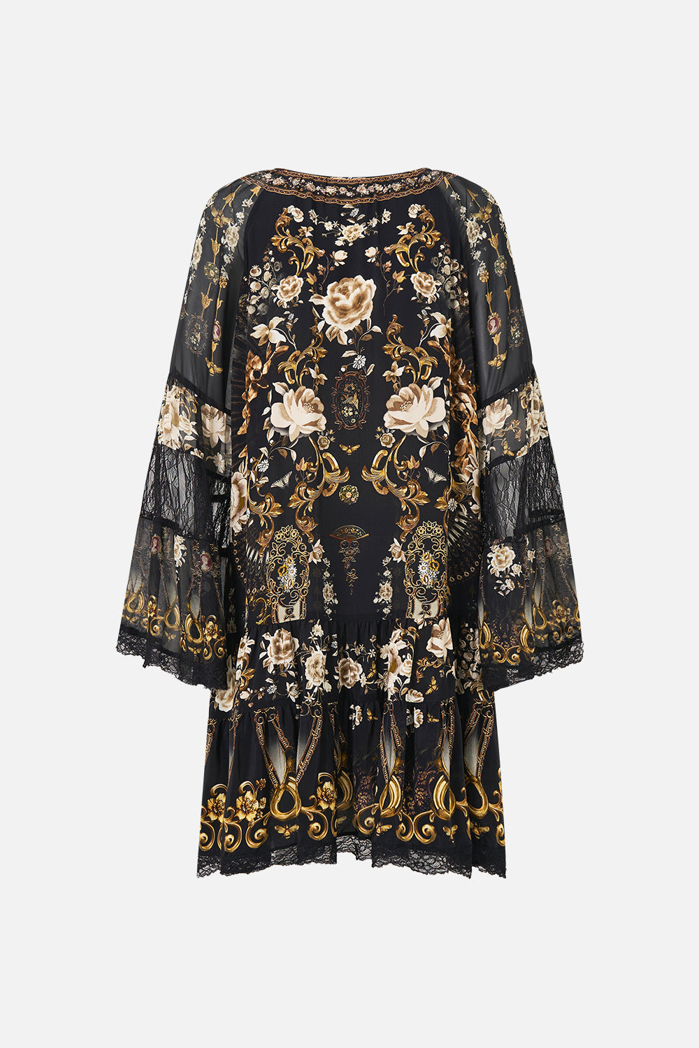 A-LINE GATHERED PANEL DRESS FLAMENCO FOLKLORE