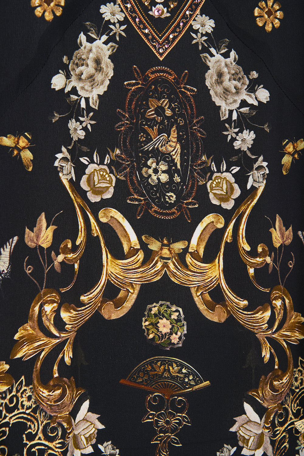 A-LINE GATHERED PANEL DRESS FLAMENCO FOLKLORE