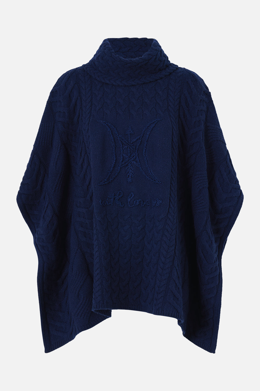 FUNNEL NECK KNIT PONCHO NOTES FROM THE BLUE ROOM
