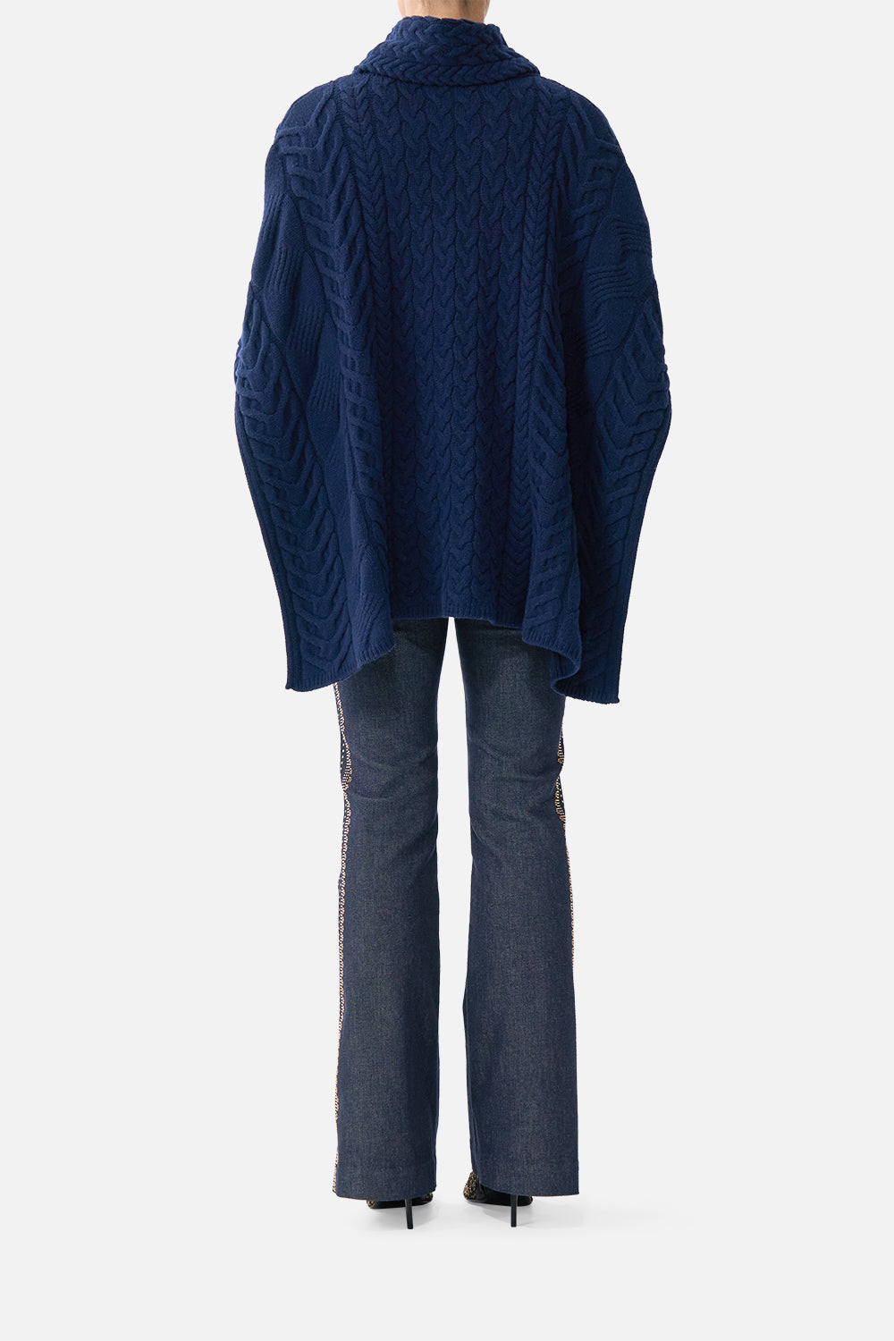 FUNNEL NECK KNIT PONCHO NOTES FROM THE BLUE ROOM