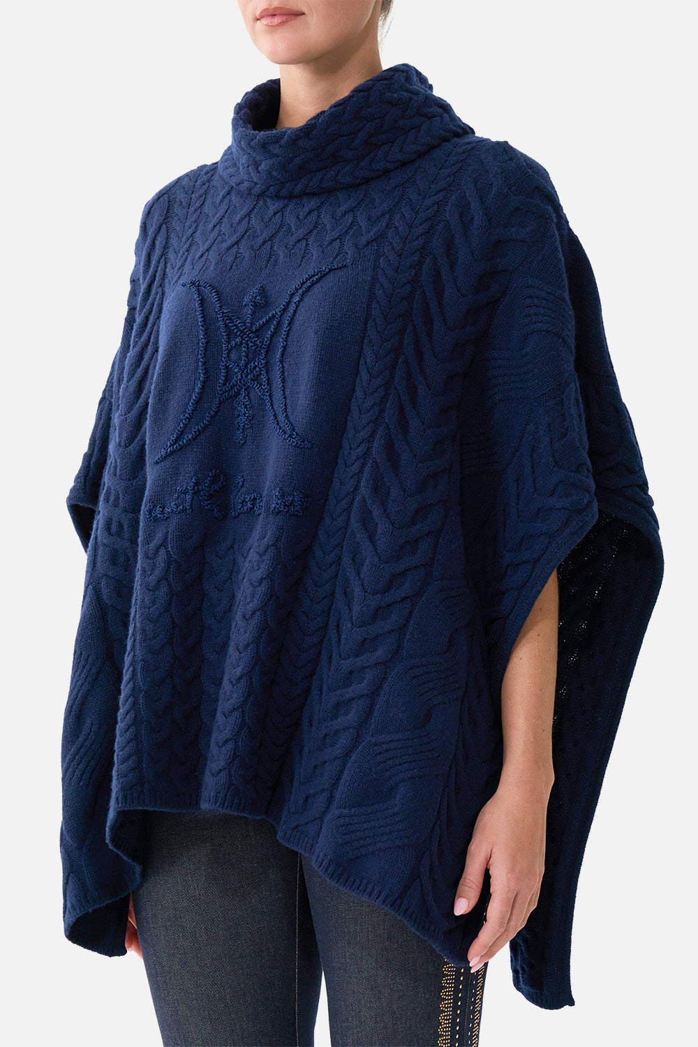 FUNNEL NECK KNIT PONCHO NOTES FROM THE BLUE ROOM