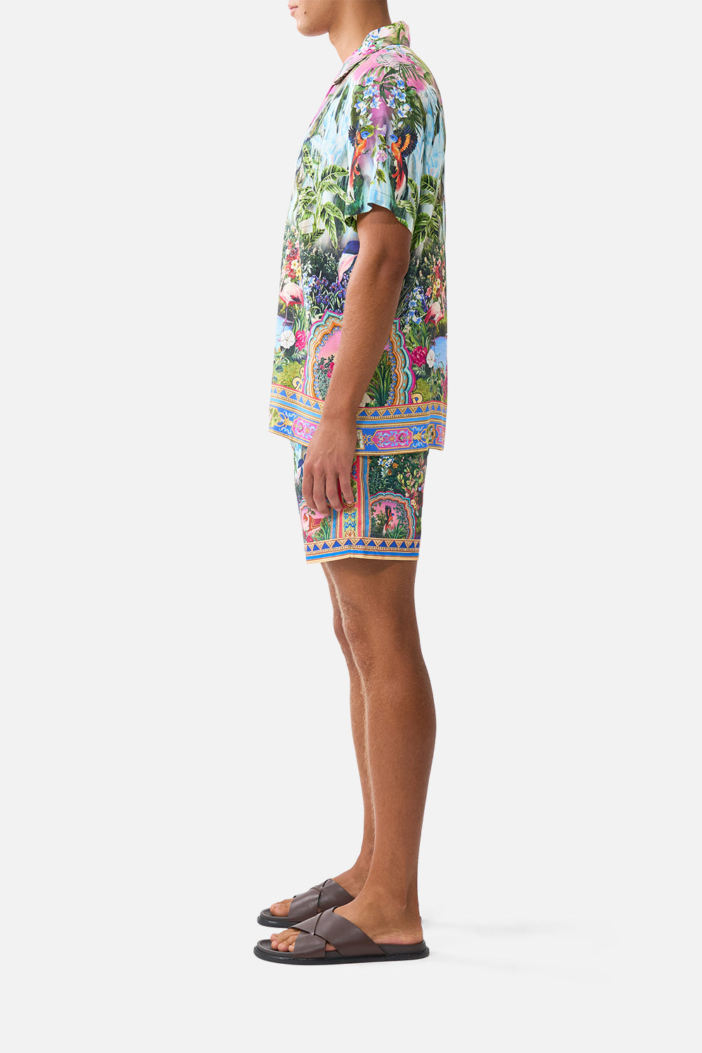 The CAMILLA SHORT SLEEVE CAMP COLLARED SHIRT TURKISH DELIGHT