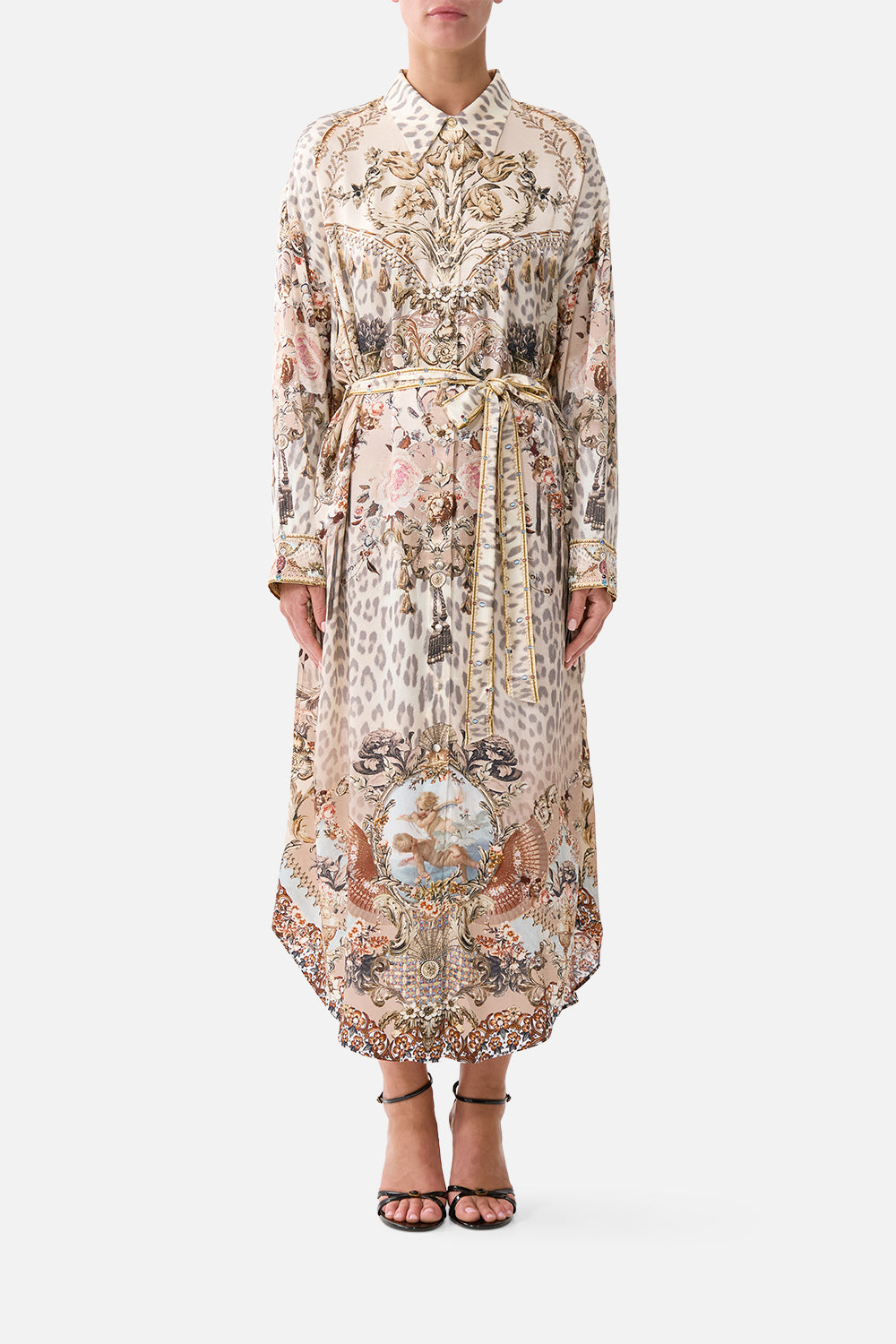 SHIRT DRESS WITH BACK BUTTON DETAIL ARANJUEZ ANIMALIA