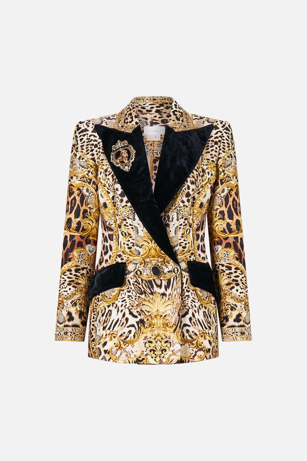 DOUBLE BREASTED SUIT JACKET LEOPARD LIBERTINE