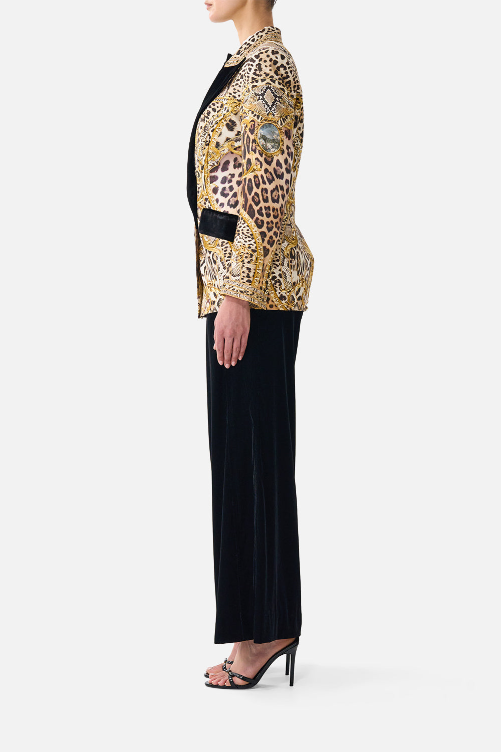 DOUBLE BREASTED SUIT JACKET LEOPARD LIBERTINE