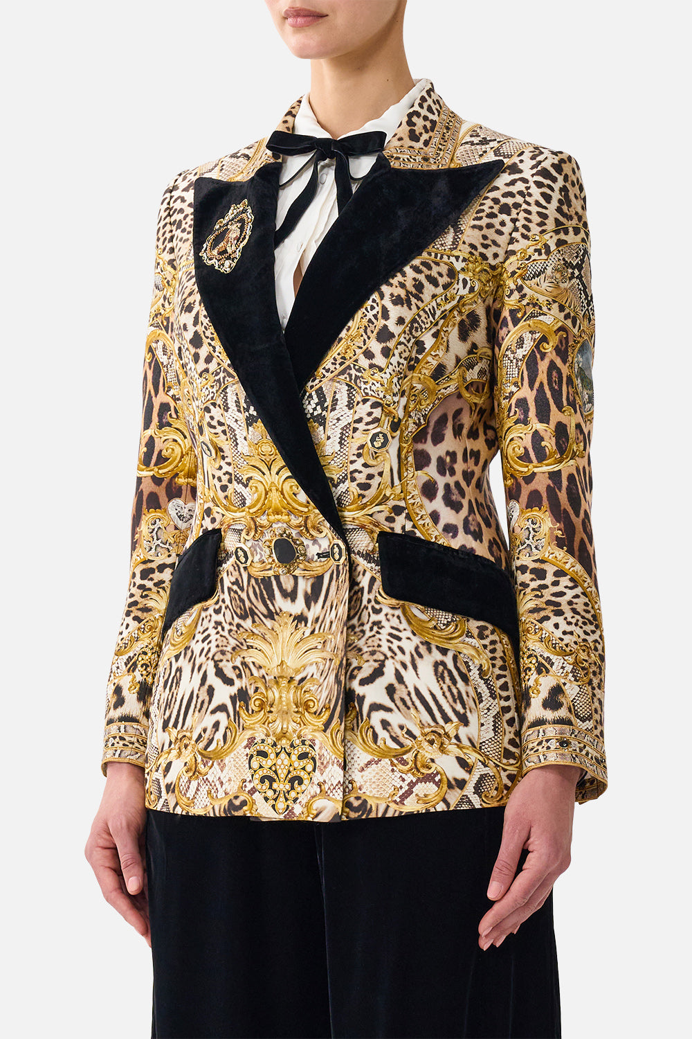 DOUBLE BREASTED SUIT JACKET LEOPARD LIBERTINE