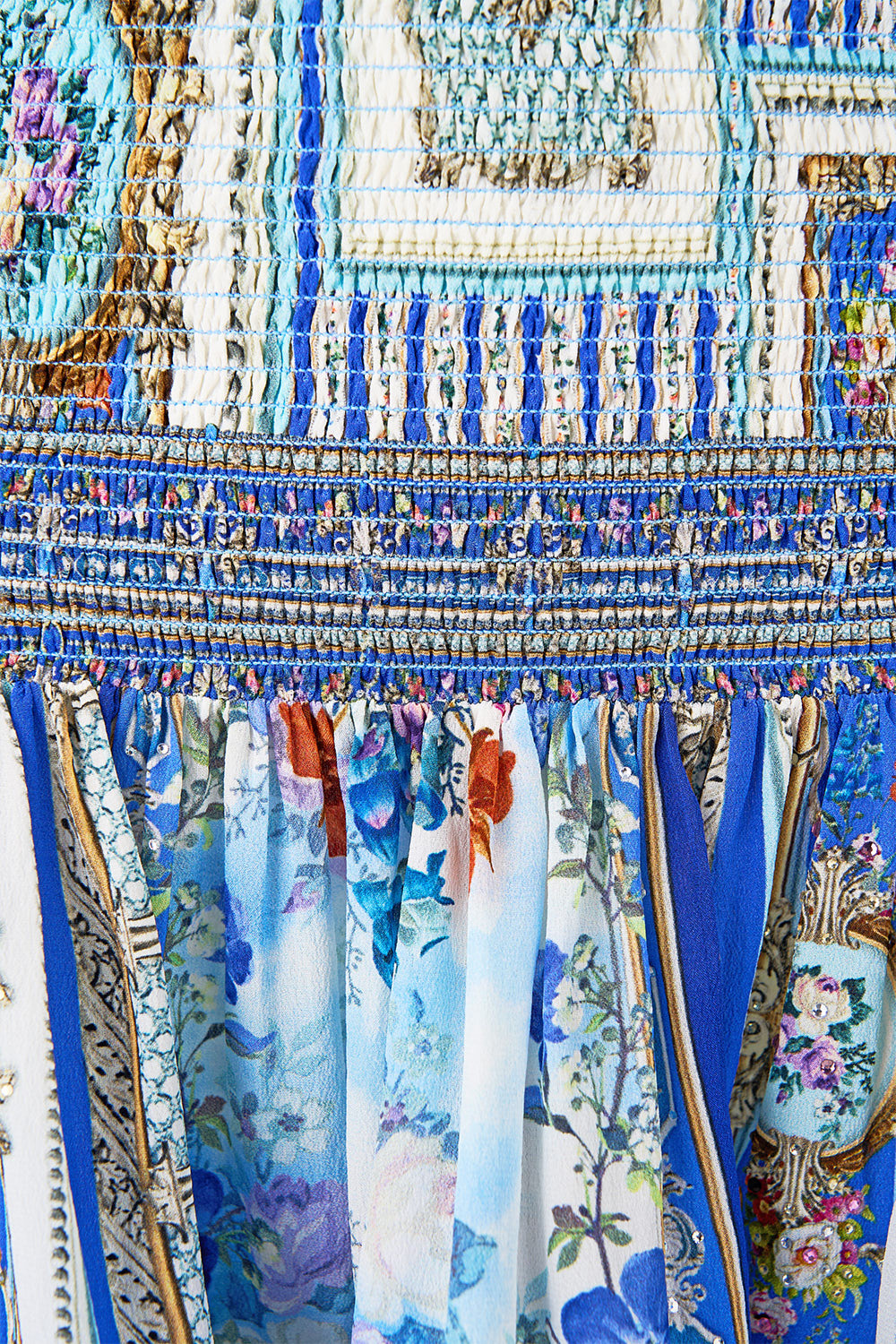 The CAMILLA SHORT SHIRRED SKIRT OTTOMAN OPULENCE