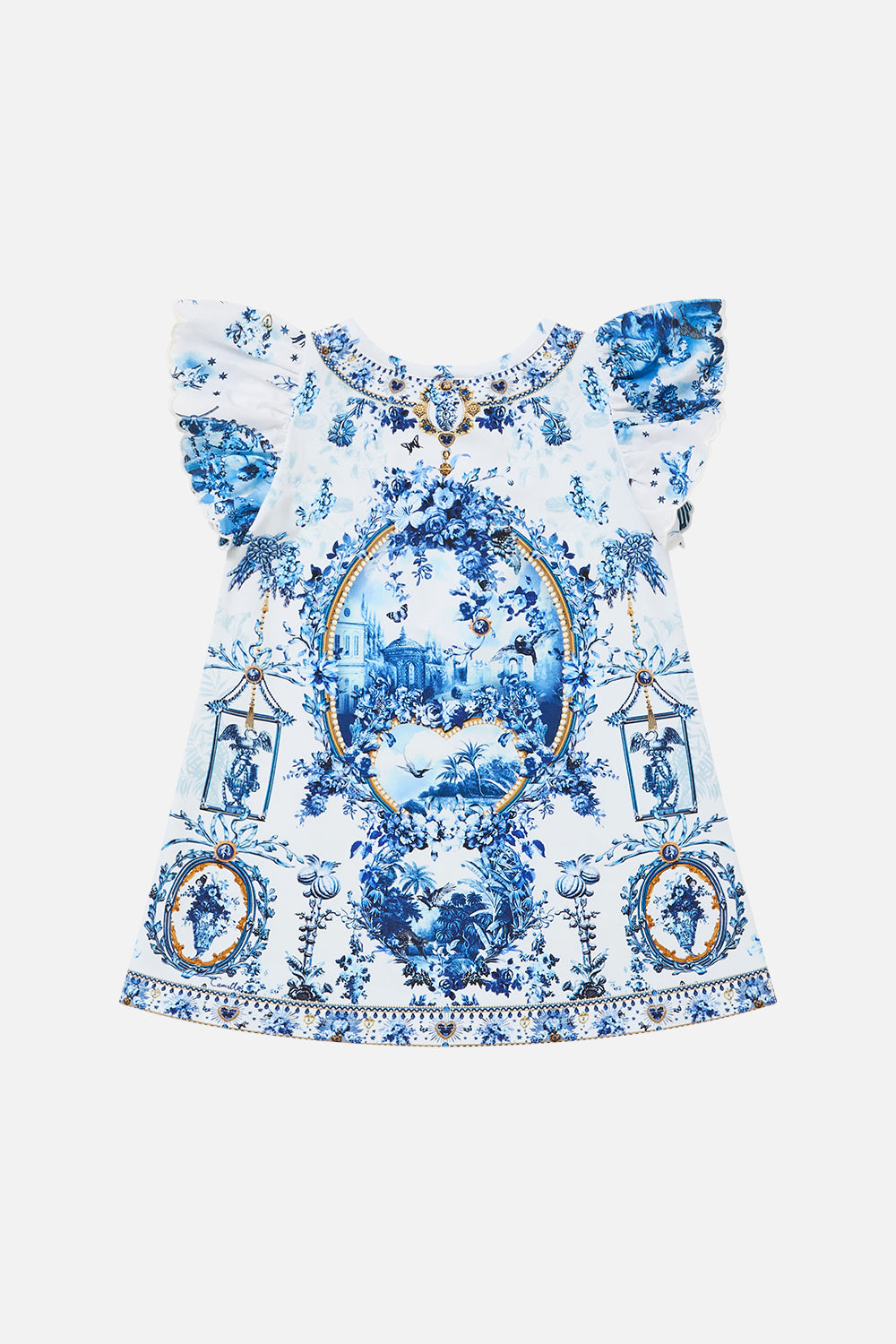 The CAMILLA BABIES EMBROIDERED SLEEVE TEE DRESS THE PORCELAIN PARLOUR