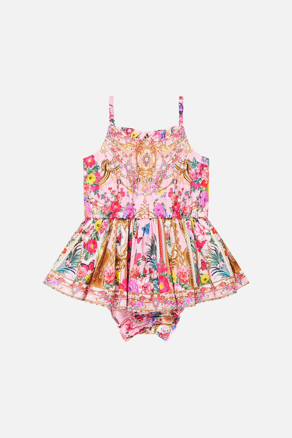 The CAMILLA BABIES JUMP DRESS WITH FRILL NECK SHE’S NO WALLFLOWERSHE’S NO WALLFLOWER